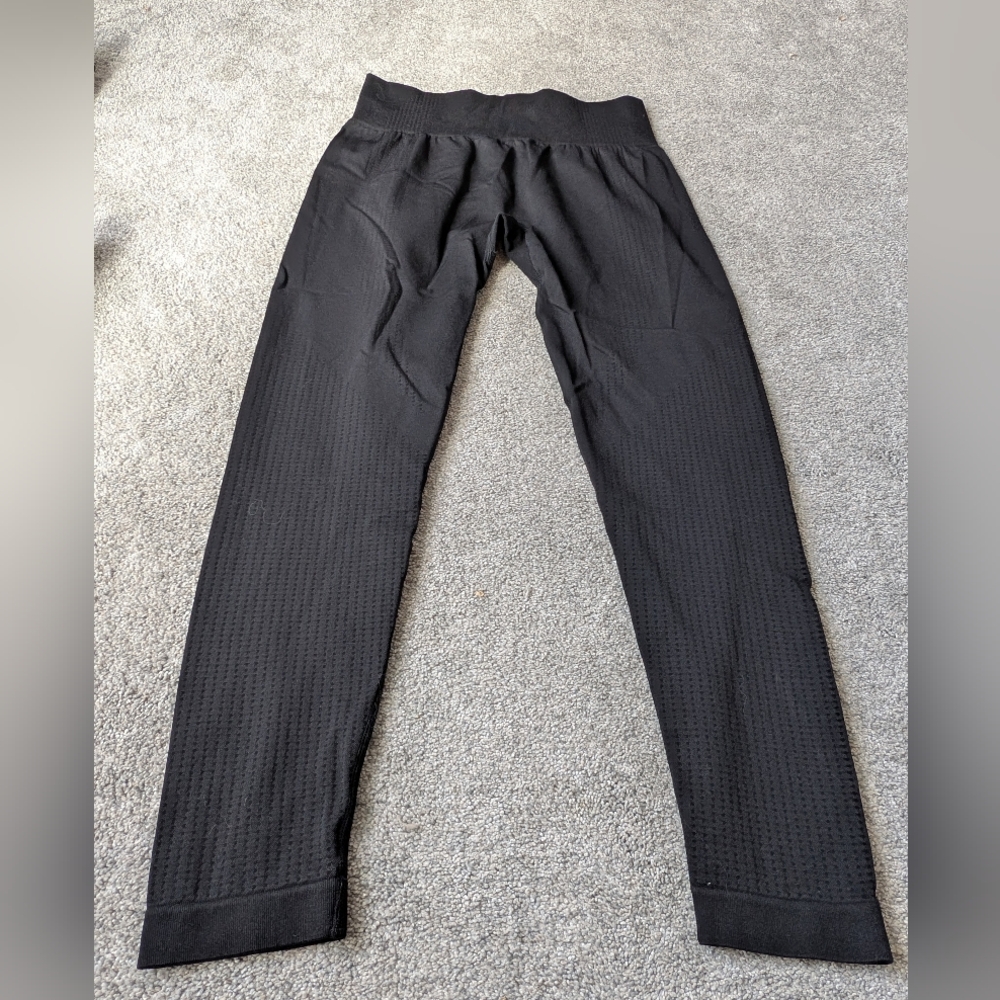 Black Textured Women's Leggings